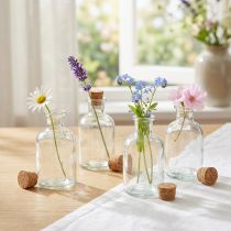 Article Vase en verre Bouteilles Vase décoratif avec bouchon H10,5 cm 8 pièces