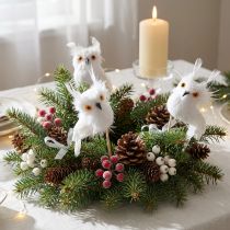 Article Fiche Deco Hibou Blanc 5cm 4pcs