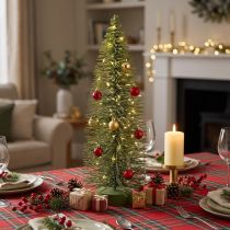 Article Sapin de Noël artificiel vert avec support pour décoration de table, 90 cm