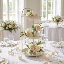 Article Décoration de table à trois niveaux, idéale pour les salons, les occasions spéciales et les mariages, 55 cm