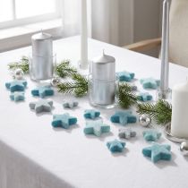 Article Étoiles décoratives floquées à disperser bleues Ø4/5cm 40 pièces