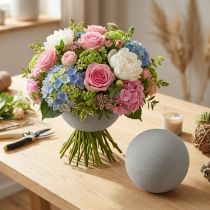 Article Boule en mousse florale boule enfichable gris Ø12cm 6 pcs