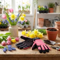 Article Gants synthétiques Kixx taille 8 rose, noir
