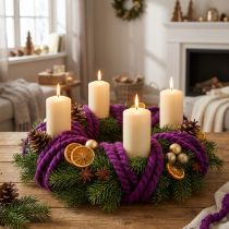 Article Cordon en laine duveteuse Mirabell violet 25 m, ruban décoratif pour l'art floral et les loisirs créatifs.