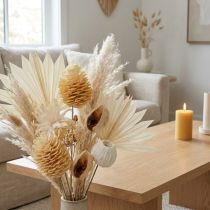 Article Assortiment de Leucodendrons décoration blanchie sur fil 100 pièces