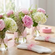 Article Ruban quadrillé 4,5 cm x 10 m rose