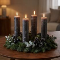 Article Bougies en bougies bâton de couleur unie anthracite 34x300 4 pcs