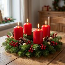 Article Bougie pilier 100/100 rouge 4 pcs