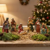 Article Figurines de la Nativité peintes à la main 2cm - 9cm 7pcs