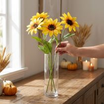Article Tournesols Artificiels Fleurs Décoratives Jaune 79cm 3pcs