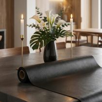 Article Tissu décoratif simili cuir noir cuir noir 33cm×1,35m