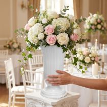 Article Vase Lilia en plastique blanc, Ø28cm, H48cm