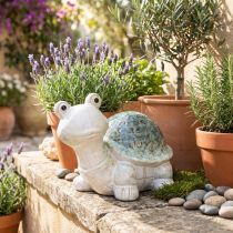 Article Figurine de tortue en céramique, objet décoratif de 22 cm, idéale pour attirer le regard dans votre salon.