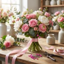 Article Épingles à fleurs à tête de perle, roses, Ø 4 mm, 40 mm, 150 pièces
