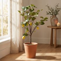 Article Joli citronnier artificiel en pot, plante décorative jaune de 90 cm, facile d'entretien, convient aux espaces domestiques et commerciaux.