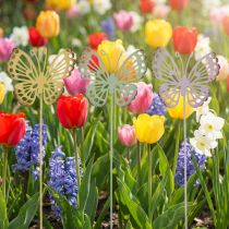 Article Piquet de jardin papillon métal tricolore L25cm 6pcs