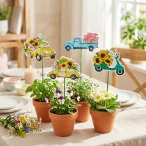Article Voiture sur piquet de jardin, décoration cadeau permis de conduire L24/24,5cm 16 pièces