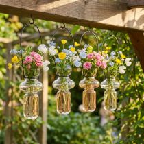Article Mini vases en verre vase suspendu support en métal décoration en verre H10.5cm 4pcs