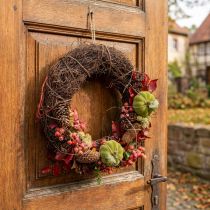 Article Couronne de vigne brun foncé, Ø35 cm, couronne naturelle, couronne de porte, décoration murale, couronne décorative en bois, couronne de printemps, couronne de l'Avent, couronne d'automne