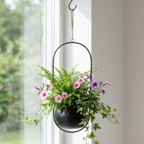 Article Panier suspendu métal panier suspendu fleurs zinc noir Ø15cm