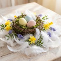Article Plumes Blanches Véritables plumes d'oiseaux pour décorer les décorations de Pâques 20g