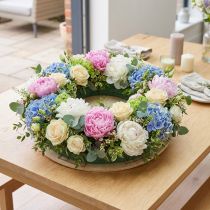 Article Couronne en mousse florale, planche en bois, mousse florale humide, 38 cm, 2 pièces