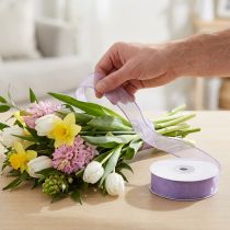 Article Ruban en mousseline, ruban en organza violet 25 mm x 20 m