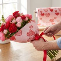 Article Papier manchette papier de soie coeurs roses 25cm 100m