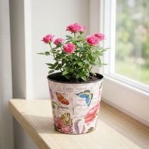 Article Jardinière motif fleur en plastique 10.5cm pot de fleur décoration d'été