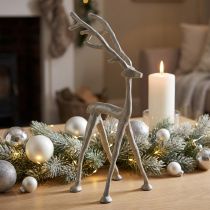 Article Renne Figurine décorative en métal Aspect argile Gris 35cm