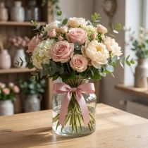 Article Ruban cadeau ruban décoratif à pois vieux rose 10mm 25m