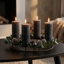 Article Grandes bougies, bougies bâton, couleur anthracite unie, 50x300mm, 4 pièces