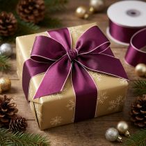 Article Ruban cadeau en taffetas pour cadeaux de Noël, 40 mm x 50 m