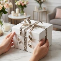 Article Ruban cadeau imprimé léopard pour décoration créative, ruban frisé 10 mm 100 m