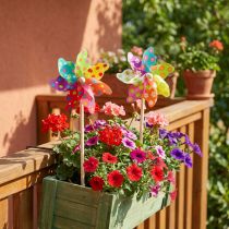Article Moulin à Vent Coloré Fleurs Pois Balcon Ø15cm 2pcs