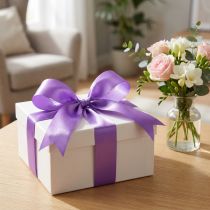 Article Ruban cadeau violet 30mm 100m