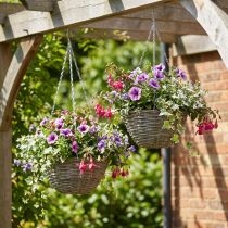 Article Corbeille à fleurs suspendue en bois naturel gris Ø30cm 2pcs
