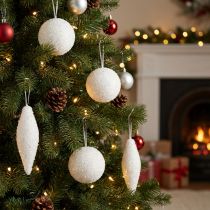 Article Décoration de neige Boules de décoration de Noël cônes Ø4/8cm 18 pcs