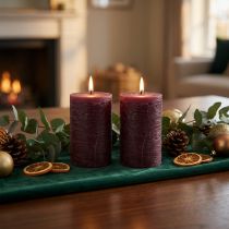 Article Bougies unies Bordeaux 85x120mm 2pcs