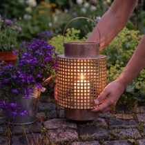 Article Lanterne décorative lanterne métal avec anse rosace Ø18cm H29cm