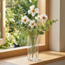 Article Fleurs artificielles Cosmea fleurs en soie blanche H51cm 3 pcs