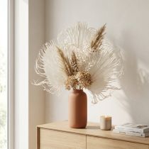 Article Feuilles de palmier séchées et décoratives blanchies, 45 cm, 5 pièces