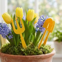 Article Outil de jardin en feutre jaune, pelle et râteau de jardin 6pcs