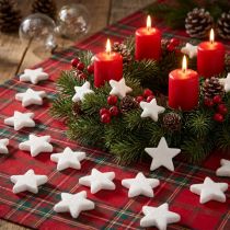 Article Étoiles décoratives paillettes blanches décoration de Noël 4/5cm 36 pcs