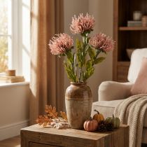 Article Coussin à épingles fleur d'automne artificielle Protea Rosa Leucospermum 73cm 3pcs