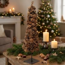 Article Sapin de Noël en pommes de pin, décoration en pommes de pin, naturel, 14×50cm