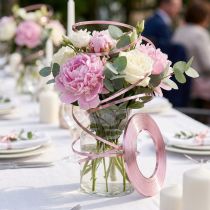 Article Fil plat en aluminium rose, 5 mm, 10 m, pour compositions florales et loisirs créatifs.