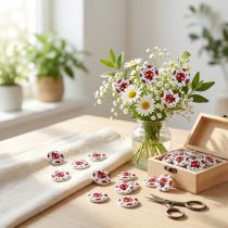 Article Bouton en bois avec motif coccinelle Ø 1,8 cm 270 p.