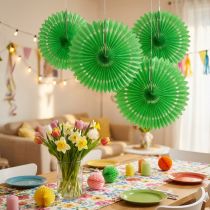 Article Fleur en papier alvéolé, vert, Ø 40 cm 4 p.