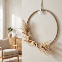 Article Anneau décoratif en jute de 40 cm, lot de 2, décoration bohème et scandinave pour mur et porte